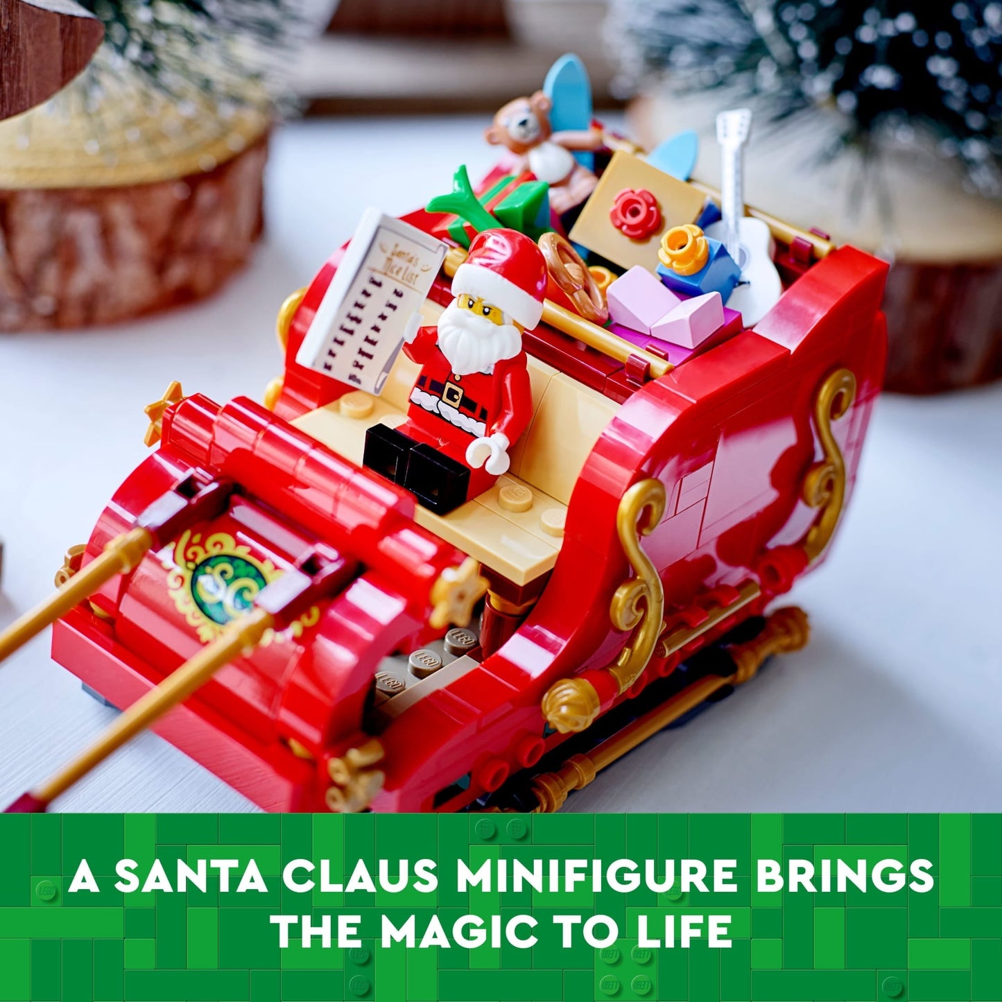LEGO Santa's Sleigh - Building Toys for Kids, Boys & Girls, Ages 9+ - Indoor Christmas Decorations for Home W/ Santa Claus Figurine & Reindeer - Gifts for Boys & Girls - 40499