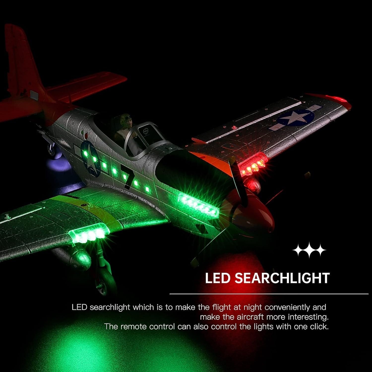 RC Plane, 2.4GHz 4 Channel Brushless Remote Control Jet Airplane for Adults, WLtoys RC Aircraft Fighter with 6-Axis Gyro, LED Searchlight, Easy to Fly for Boys and Girls