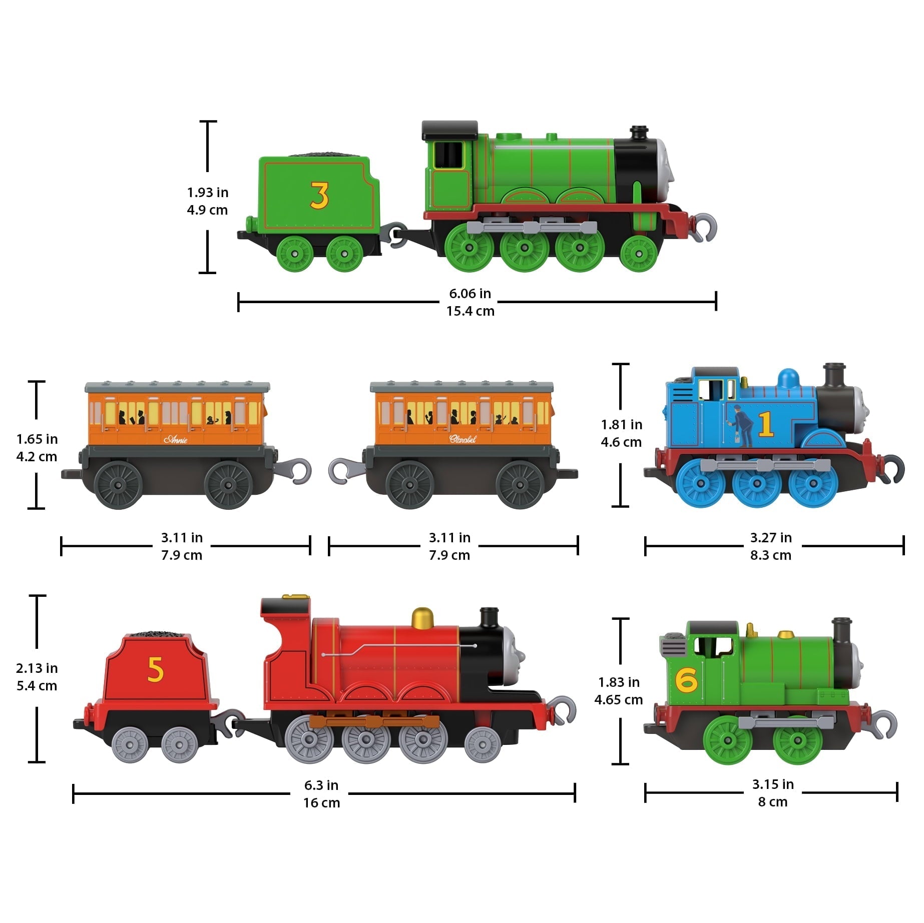 Thomas & Friends Multipack by Fisher-Price, 6 Toy Train Engines & 2 Cargo Cars [Walmart Exclusive]