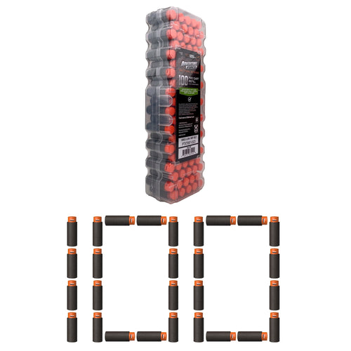 Adventure Force Tactical Strike 100 Half-Length Pro Foam Dart Blaster Refill, Shoots over 125 ft, Compatible with Most Pro Blasters, 14+