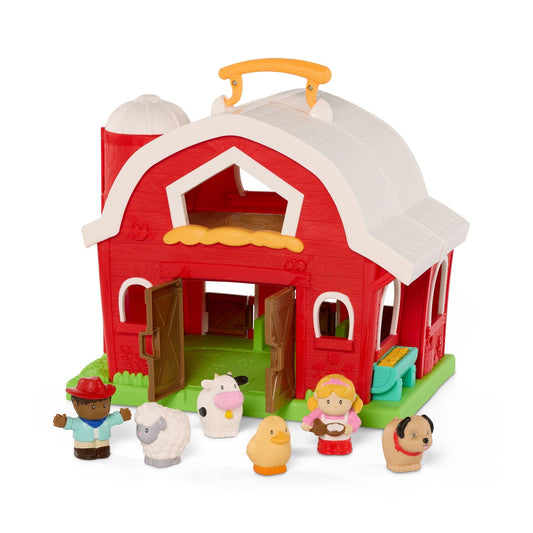 Battat My First Barn Rustic Red Foldable Farm Playset for 18 Months +