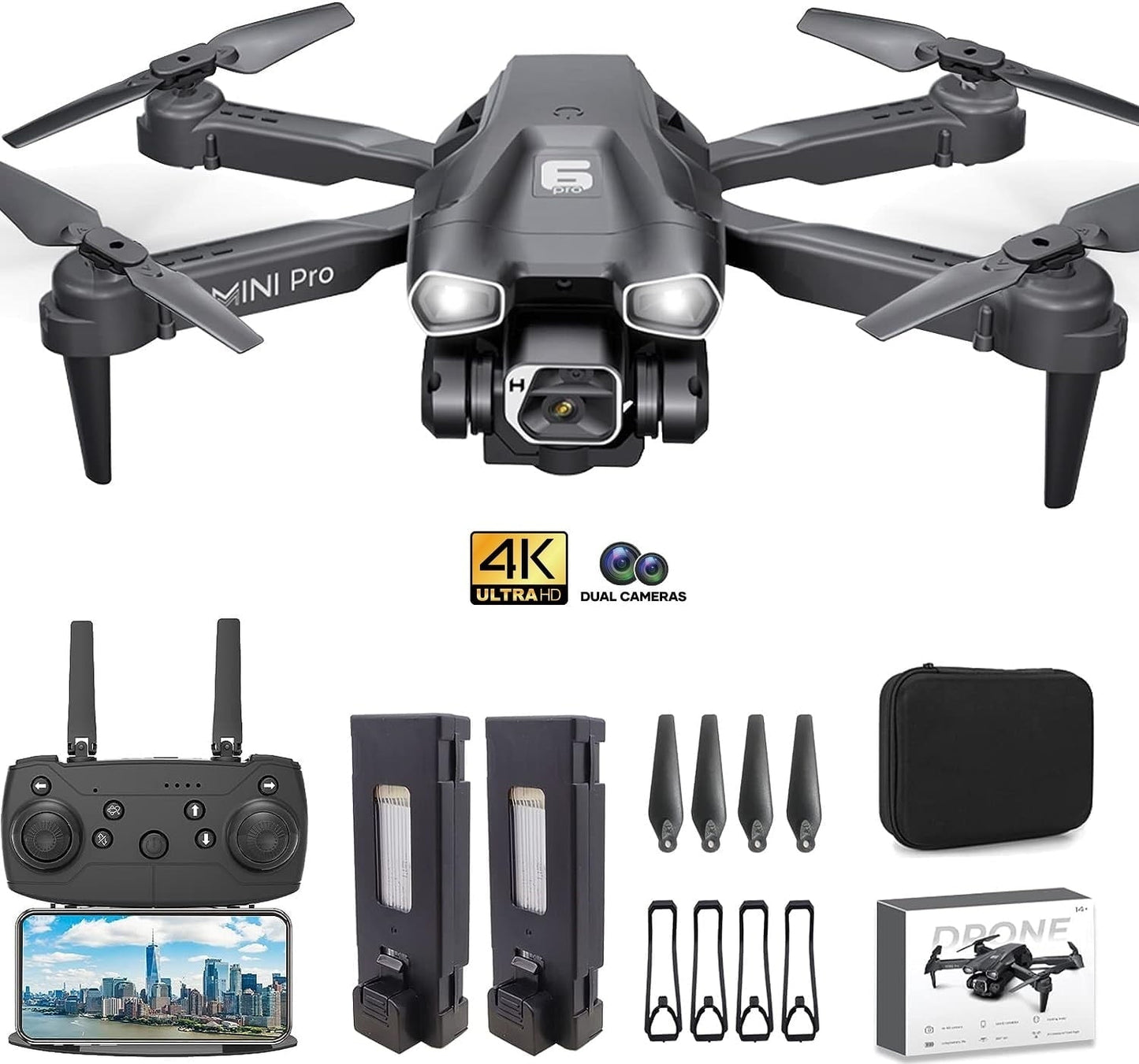 BEEPRINCESS Drone with Camera for Adults Kids, Dual 4K HD Mini FPV RC Quadcopter for Kids Beginners
