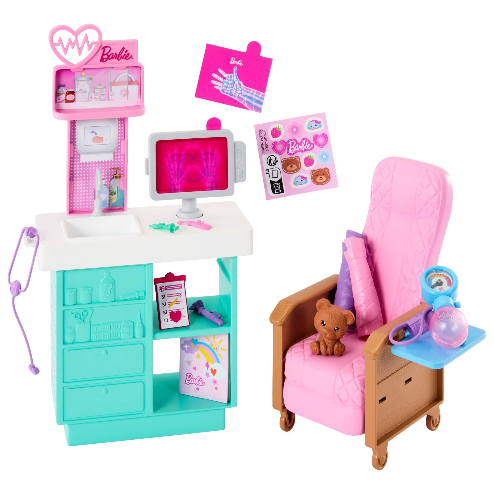 Barbie World Day at the Doctor Toy Playset with Medical Station [Walmart Exclusive]