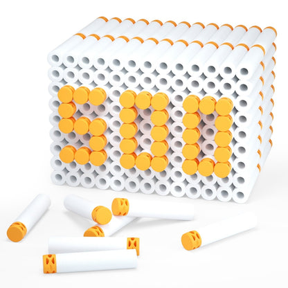 EKIND 500 Pcs Waffles Darts Refill Pack Foam Bullet Compatible for NERF N-Strike Series Blaster (Glow at Dark, White)