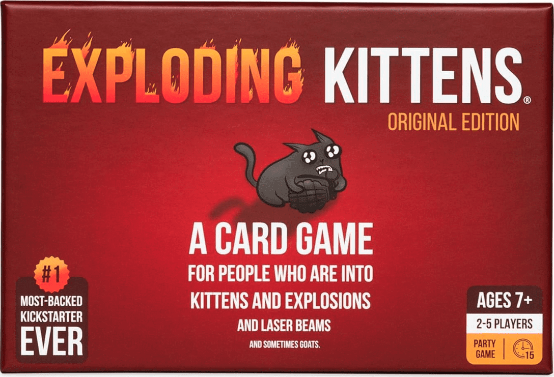 Exploding Kittens Original Edition - Hilarious for Family Game Night - Party Game - For Ages 7 and up - 56 Cards - 2-5 Players - 15 Minutes