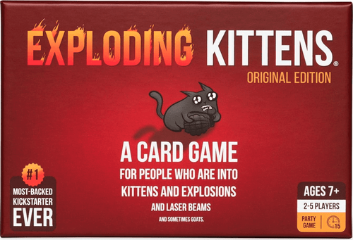 Exploding Kittens Original Edition - Hilarious for Family Game Night - Party Game - For Ages 7 and up - 56 Cards - 2-5 Players - 15 Minutes