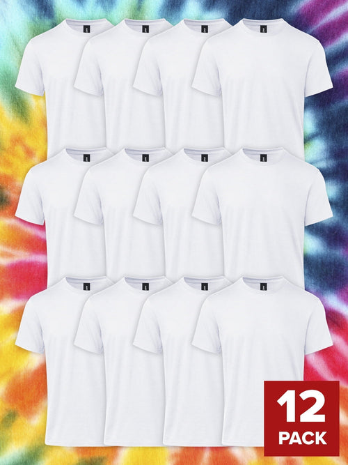 Gildan Adult Short Sleeve Crew T-Shirt 12-Pack – White Cotton Classic Fit Blank Tees for Tie Dye \u0026 DIY Crafts, Available in Sizes S–2XL