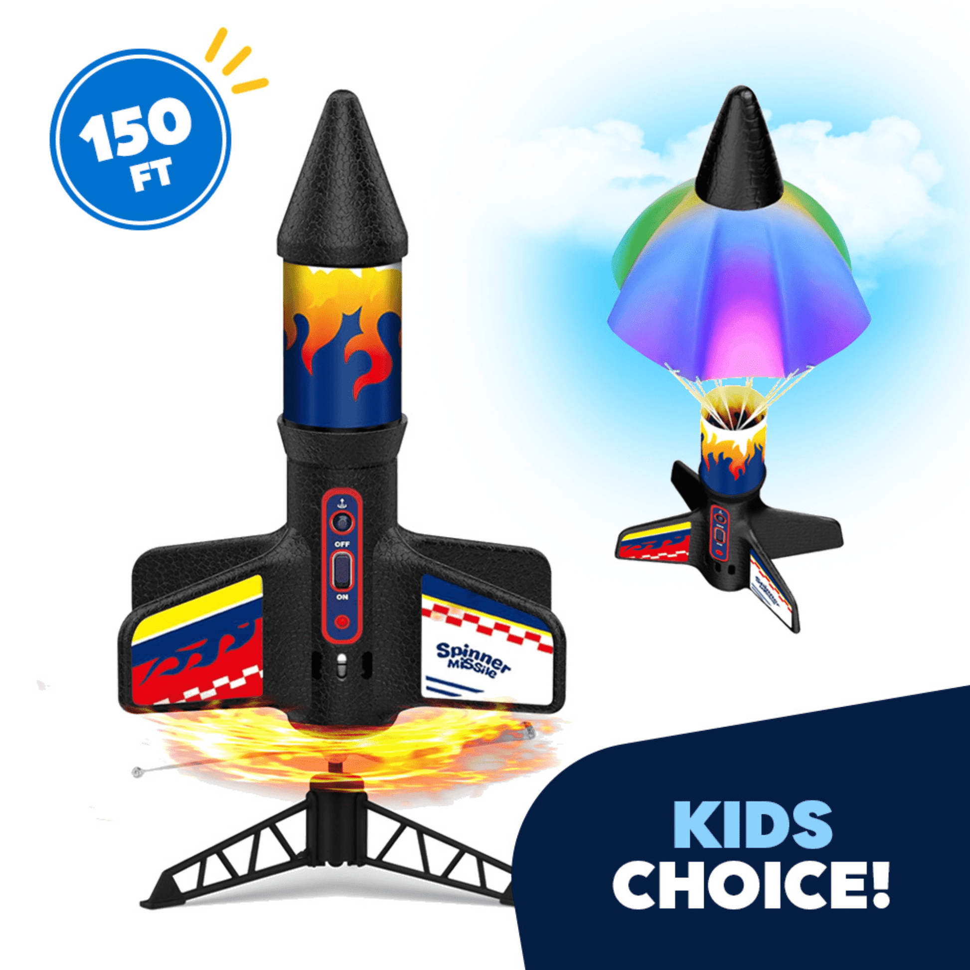 JEEXI Rocket Launcher for Kids – Electric Flying Toy with Motorized Rocket & Parachute, STEM Fun, Launches Up to 150ft, Great Birthday Gift