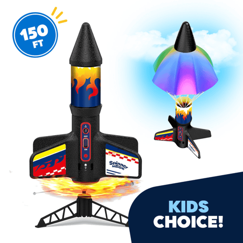 JEEXI Rocket Launcher for Kids – Electric Flying Toy with Motorized Rocket & Parachute, STEM Fun, Launches Up to 150ft, Great Birthday Gift