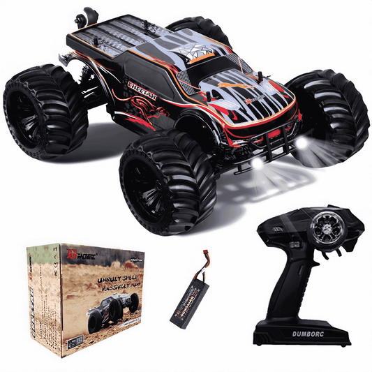JLBRACINGRC Super Fast 1/10 Scale Cheetah RC Car, 80 KM/H 4WD 2.4GHZ RC Truck 4x4 Off Road RTR Monster Truck IPX7 Waterproof RTR Brushless Electric Remote Control Truck for Adults
