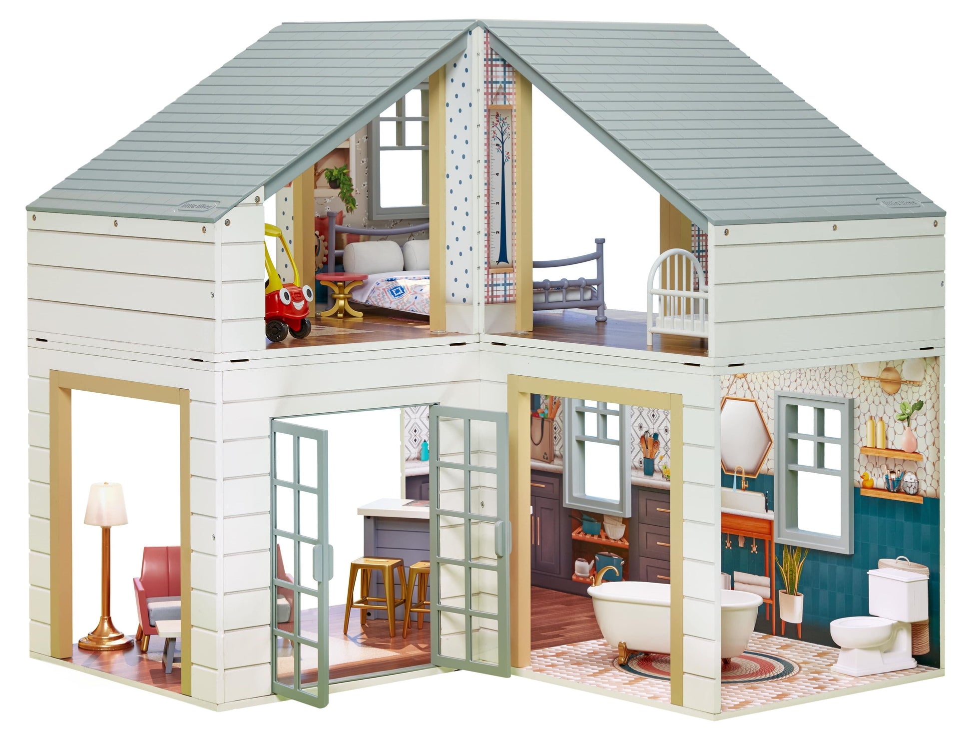 Little Tikes Real Wood Stack ‘N Style Dollhouse with 14 Accessories