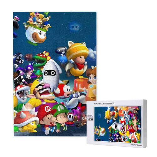 Lsque Mario Pattern Wooden Picture Puzzle ,1000 Piece Jigsaw Puzzle ,Family Fun Puzzle, Home Décor Puzzle, Gift Puzzle(Vertical style)