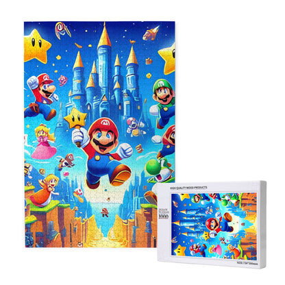 Lsque Mario Pattern Wooden Picture Puzzle ,1000 Piece Jigsaw Puzzle ,Family Fun Puzzle, Home Décor Puzzle, Gift Puzzle(Vertical style)