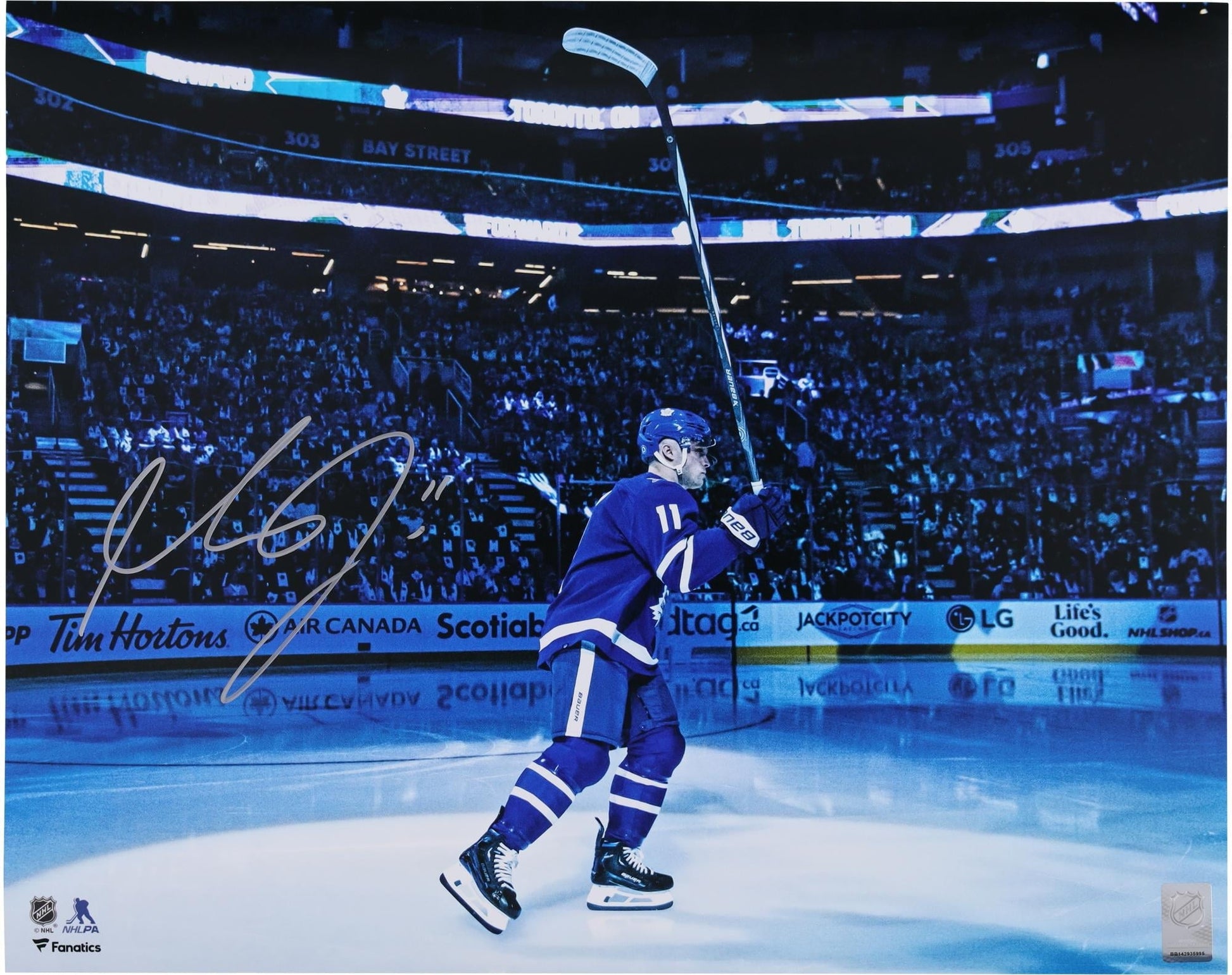 Max Domi Toronto Maple Leafs Autographed 16" x 20" Blue Jersey Intro Photograph - Fanatics Authentic Certified