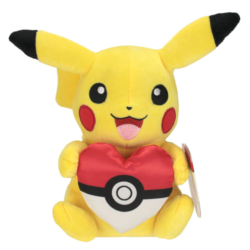 Pokemon Plush 8" Pikachu with Heart Pillow Multi-color