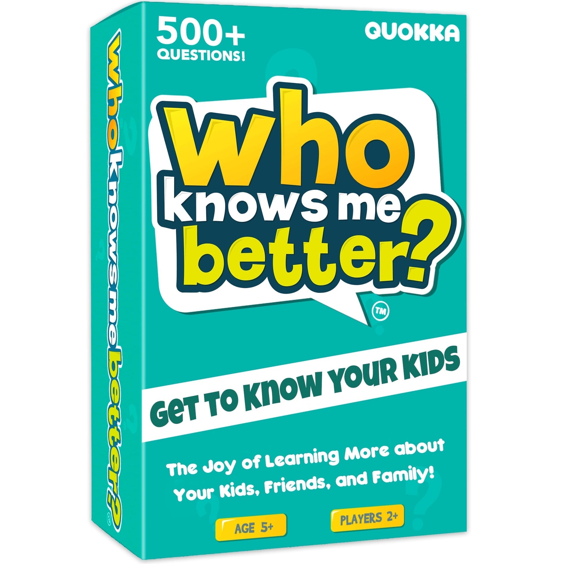 QUOKKA Card Board Game for Kids Ages 5+ and Adults - Who Knows Me Better - Get to Know Your Family