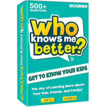 QUOKKA Card Board Game for Kids Ages 5+ and Adults - Who Knows Me Better - Get to Know Your Family