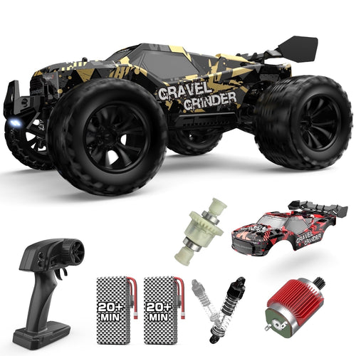 JoyStone 1:10 Large Scale RC Car, 35+MPH Fast Remote Control Car with Lights, 4WD Off-Road Monster Crawler Truck Toy for Adults Boys with 2 Batteries