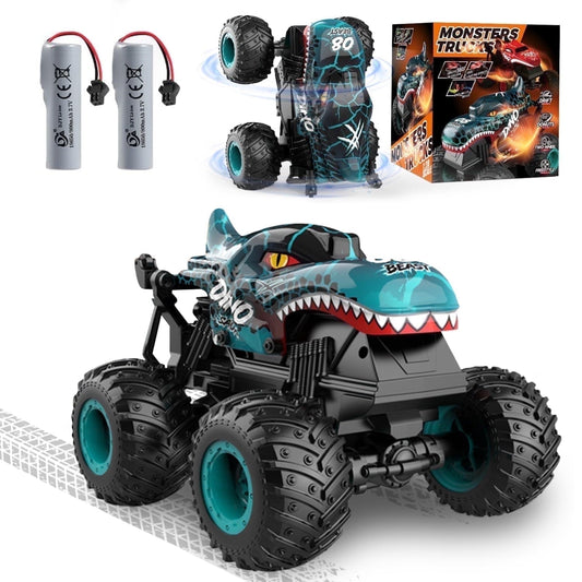 VKFVKF RC Monster Truck Toys, Remote Control Cars for Kids, 1:20 Dinosaur RC Cars with Light & Music,Stunt, 360° Spin, Walk Upright