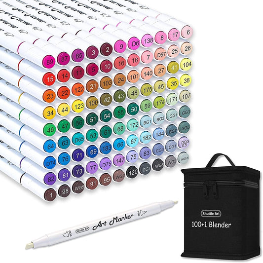 Shuttle Art 101 Colors Dual Tip Alcohol Based Art Markers