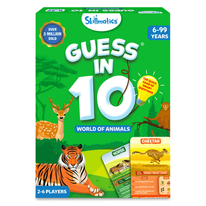 Skillmatics Card Game Guess in 10 World of Animals, Gifts for Kids and Adults