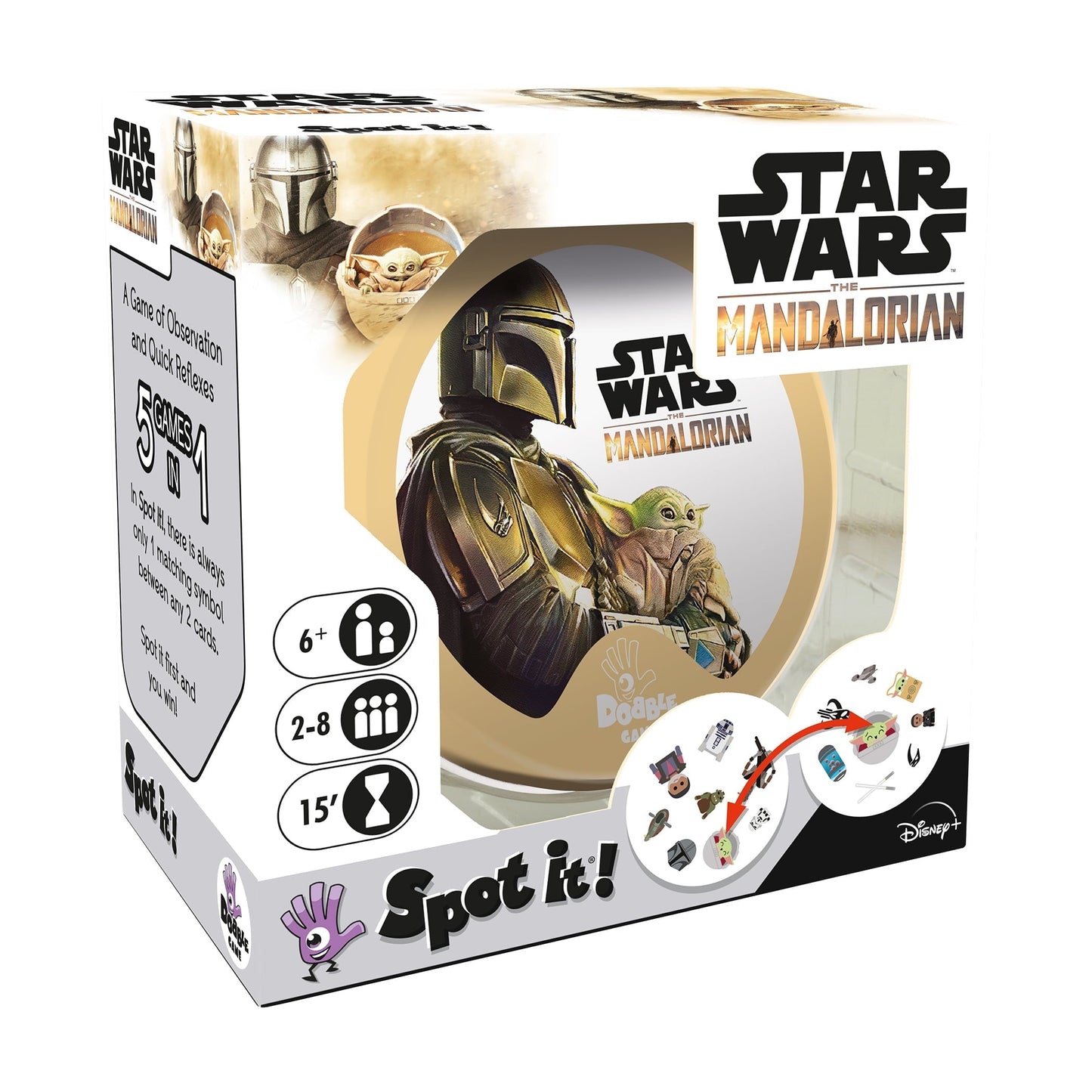Spot It! Mandalorian Star Wars Family Card Game for Ages 6 and up, from Asmodee