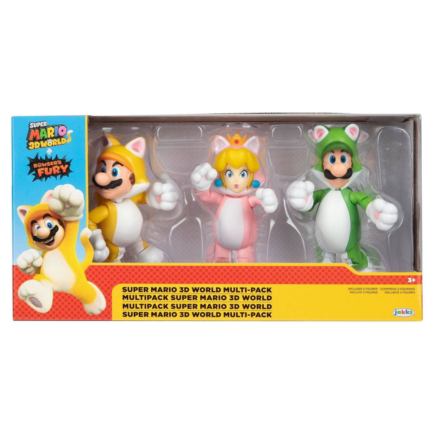 Super Mario 3D World Multi Pack Browsers Fury Toy Cat Mario Peach Luigi Figures