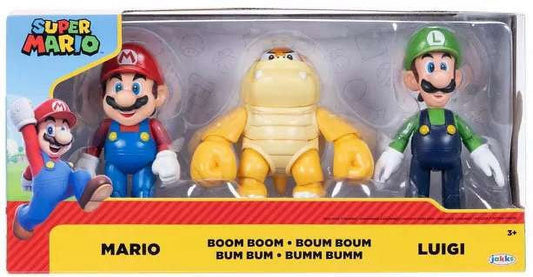 Super Mario Mario, Boom Boom \u0026 Luigi Figure 3-Pack