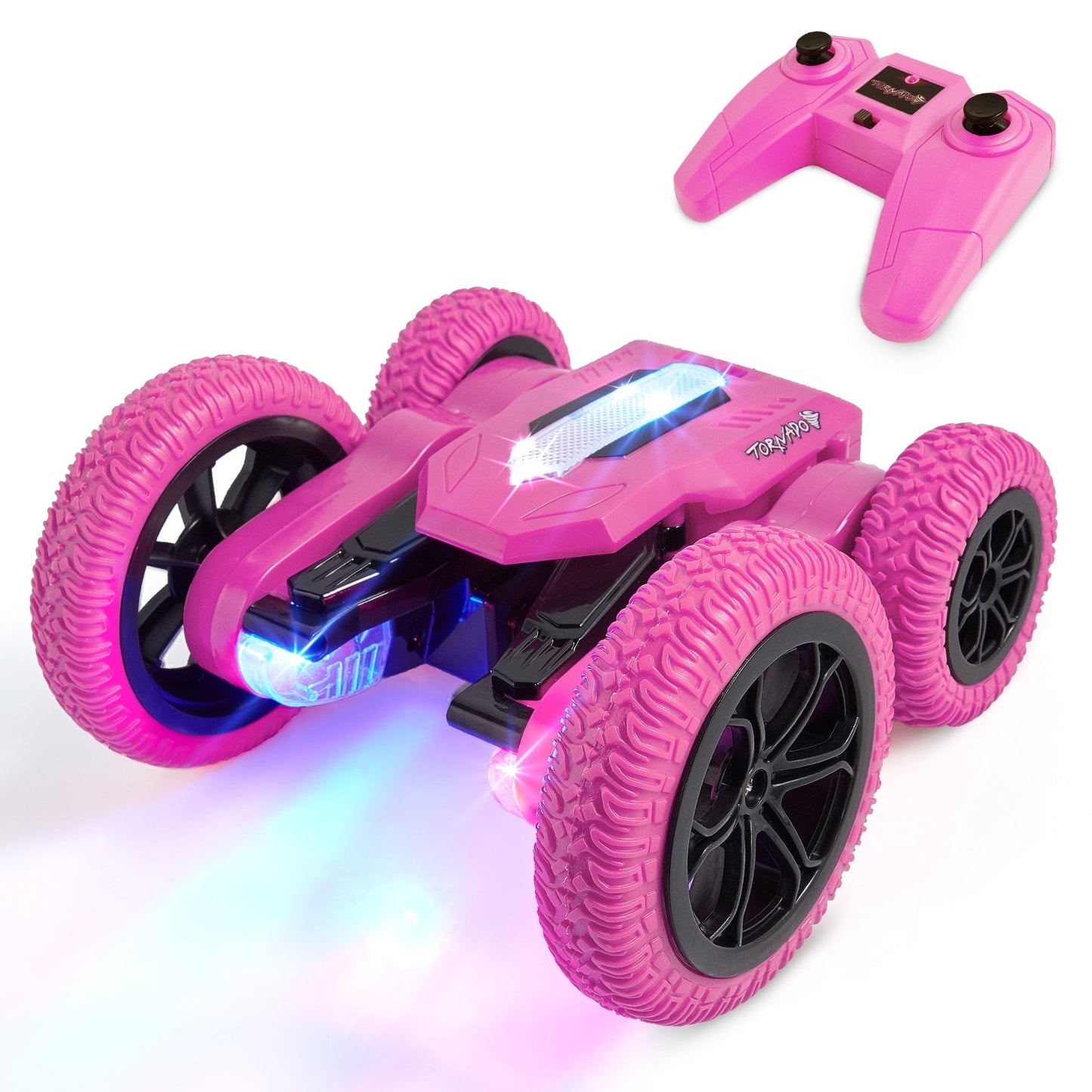 USA Toyz Tornado Extreme RC Car off-Road Rechargeable Toys Bright LEDs for Boys & Girls Age 6+ (Pink)