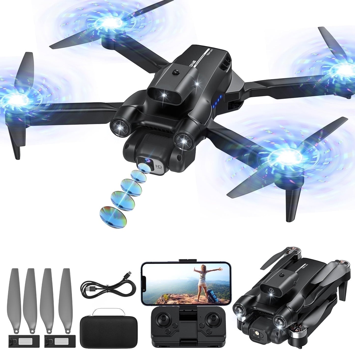 VILINICE 8 Drone with Camera, LH-X77PRO 1080P HD 4K Camera RC Quadcopter Drone for Adults and Beginners