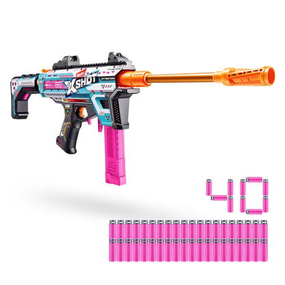 XSHOT Pro Motorized Piston Pump AEB (40 Darts) Motorized Outdoor Foam Blaster by ZURU for Ages 14+