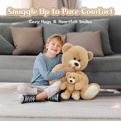 MorisMos 39" Giant Teddy Bear Mommy and Baby Soft Plush Bear Stuffed Animal