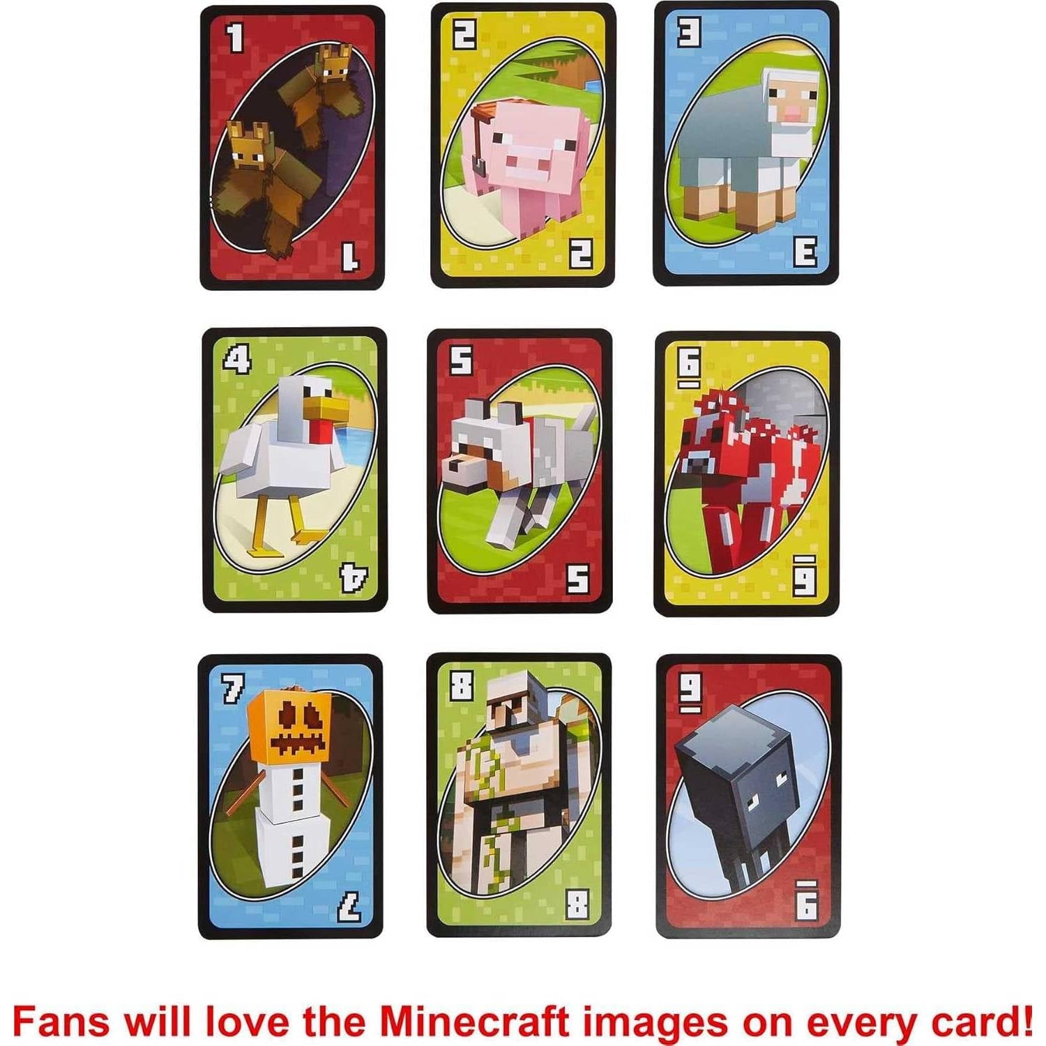 UNO Minecraft Card Game for Kids and Families, 2 to 10 Players, Ages 7 and Up (Pack of 2)