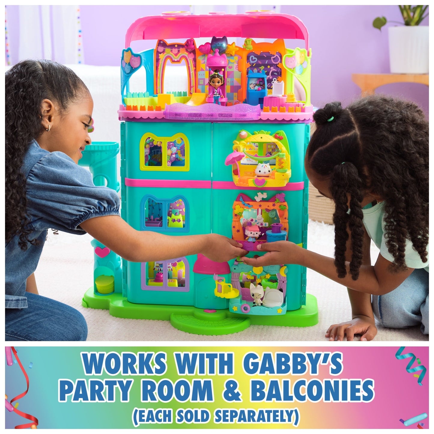 Gabby's Dollhouse, 25" Tall Celebration Dollhouse with Toy Figures, Furniture & Sound Effects