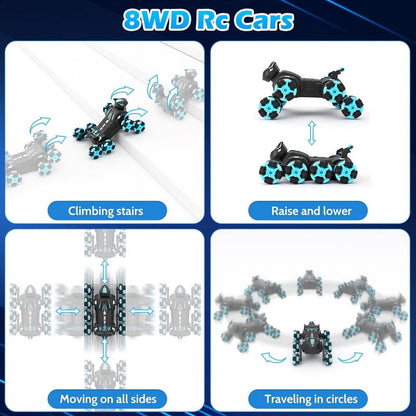 Yexmas 8WD Gesture Sensing Stunt Rc Cars,2.4GHz Hand Remote Control Car with Lights Music Spray for Christmas Birthday Party Present,Gift for 7 8 9 year old boys