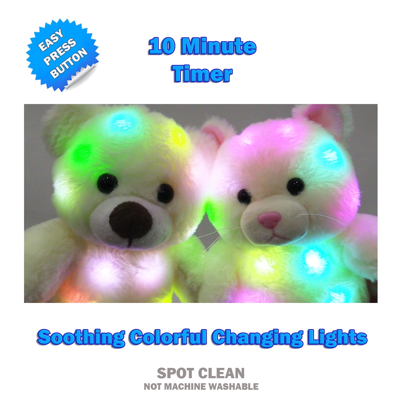 The Noodley Glow 12" Teddy Bear Stuffed Animal Plush Night Light