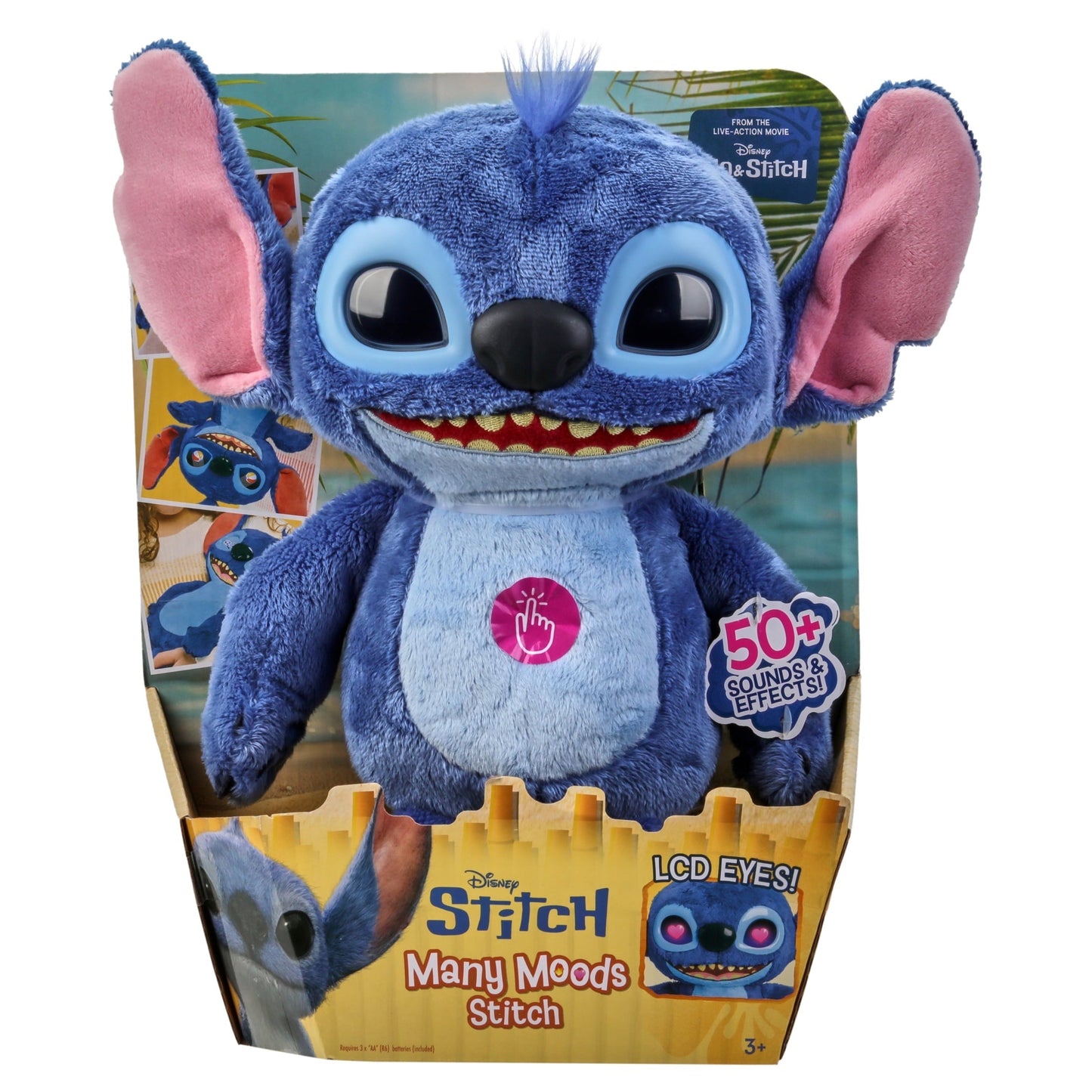Disney Stitch Many Moods of Stitch Sounds and Phrases Interactive Plush, 14 in, Ages 3 and up