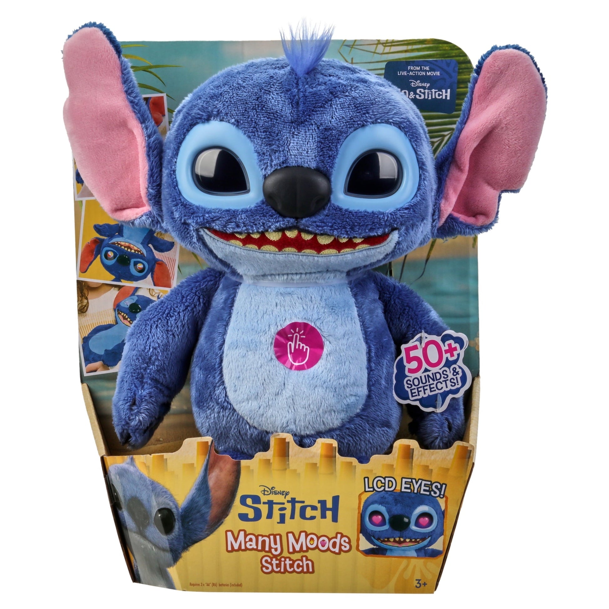 Disney Stitch Many Moods of Stitch Sounds and Phrases Interactive Plush, 14 in, Ages 3 and up