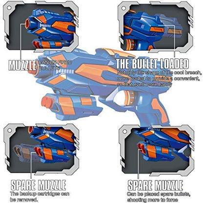 Birthday Gifts Kids Toy Blaster Pack - 2 Foam Dart Blasters with Wrist Bands and 60 Refill Darts for Outdoor Play, Party Supplies for Girls, Boys