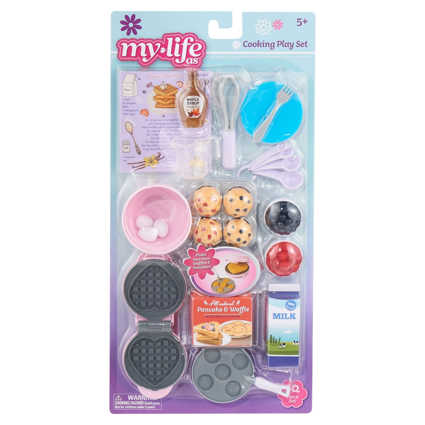 My Life As Cooking Playset with Waffle Maker and Accessories for Making Breakfast