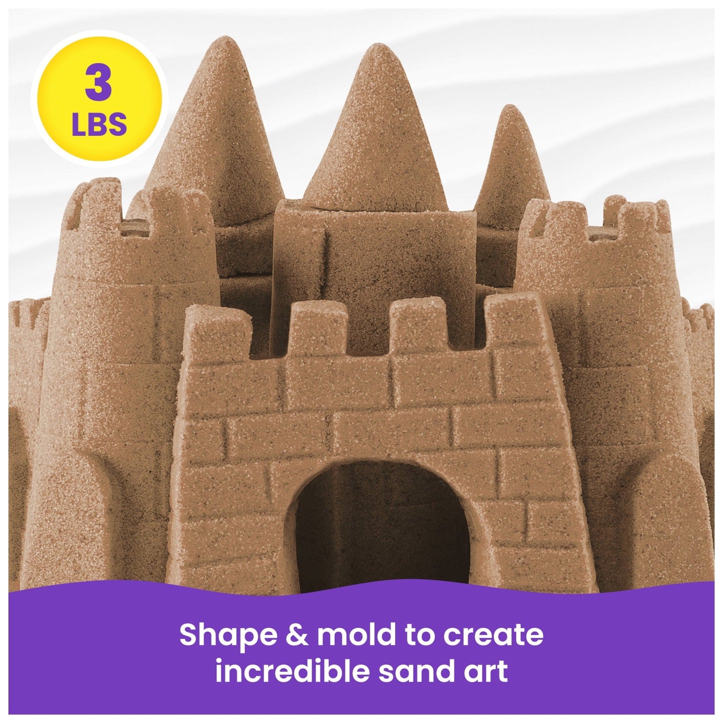 Kinetic Sand, 3lbs Beach Play Sand, Moldable Sensory Toys for Kids, Resealable Bag (Packaging May Vary), for Ages 3 and up
