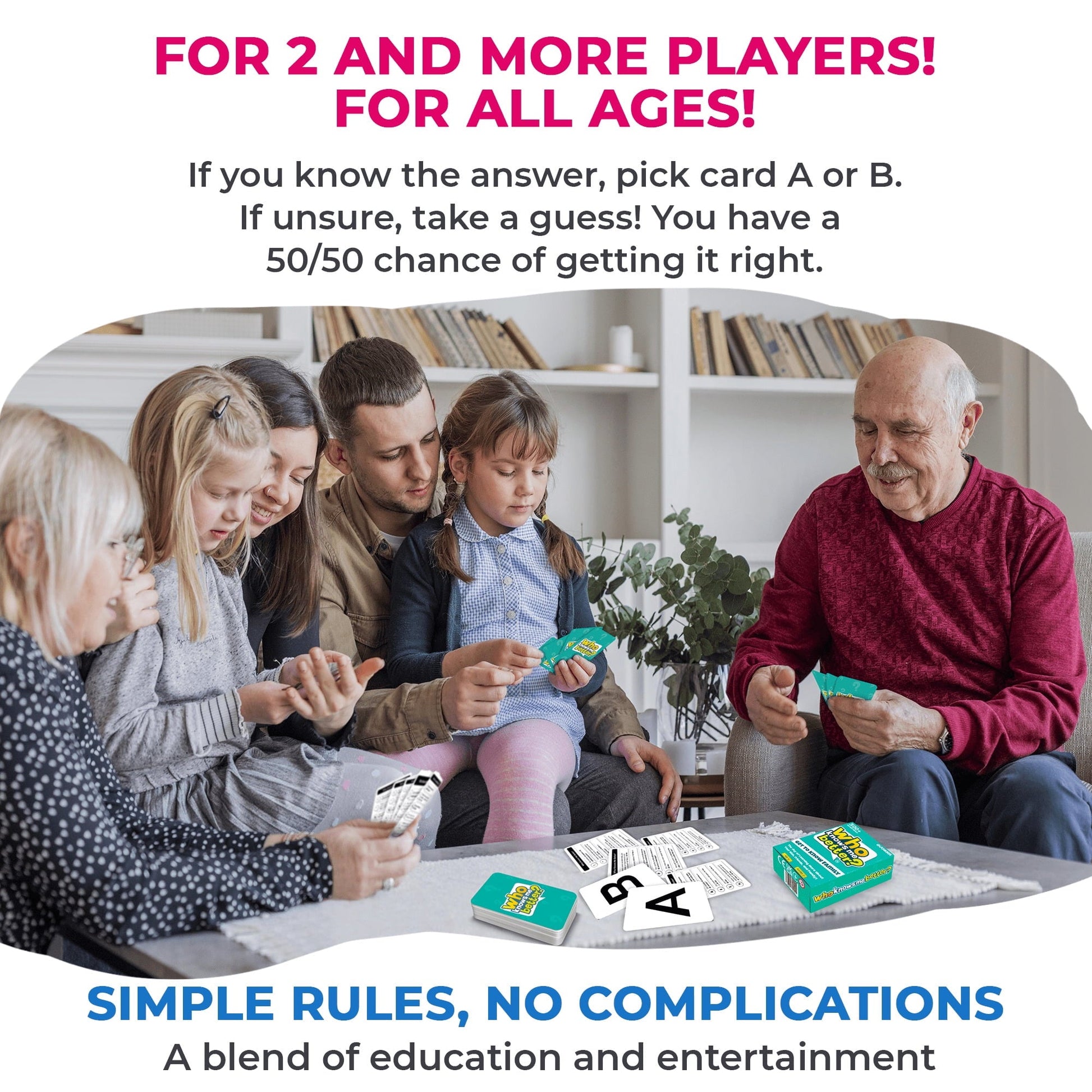 QUOKKA Card Board Game for Kids Ages 5+ and Adults - Who Knows Me Better - Get to Know Your Family