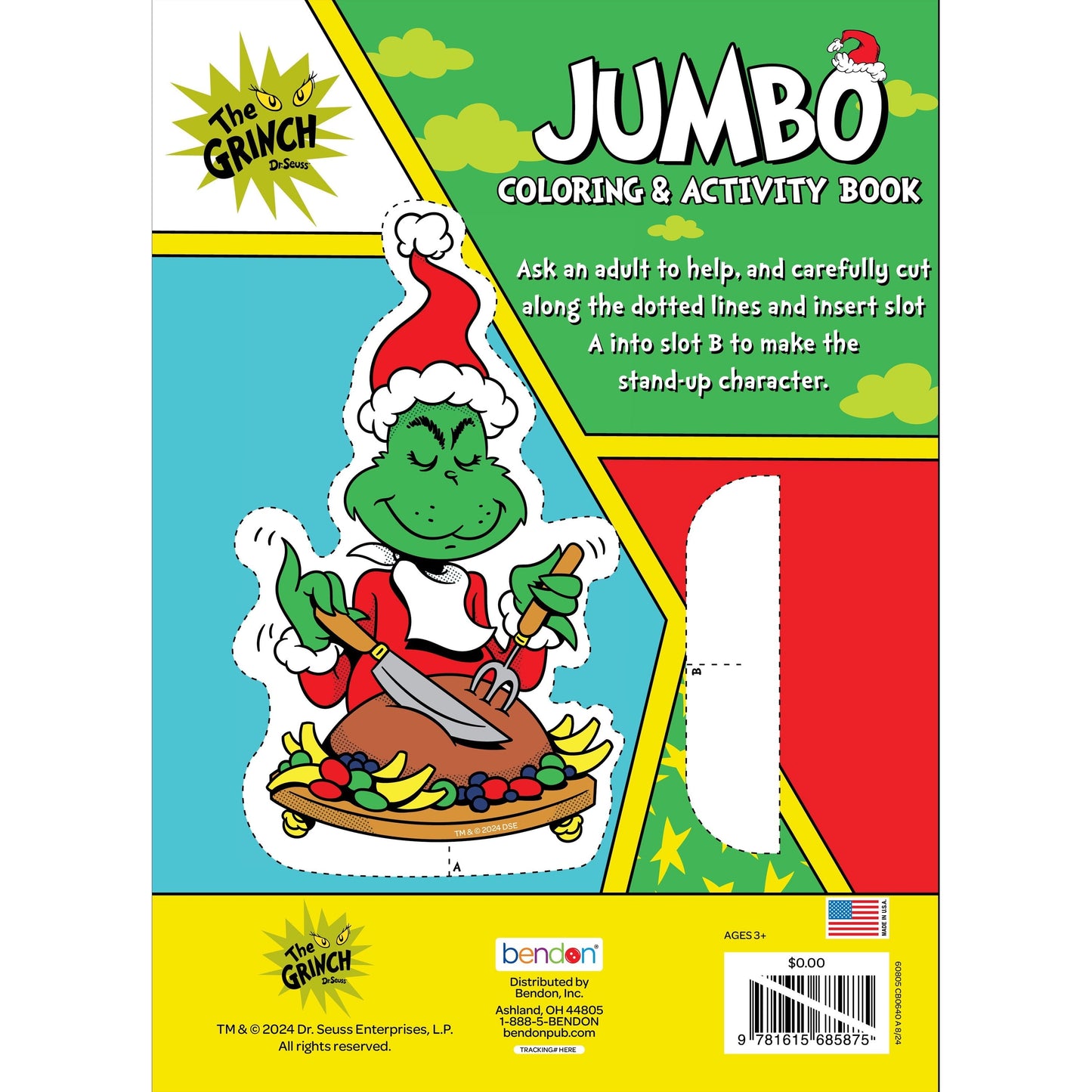 Dr. Seuss How The Grinch Stole Christmas Jumbo Coloring & Activity Book, 64-pages, by Bendon, Paperback