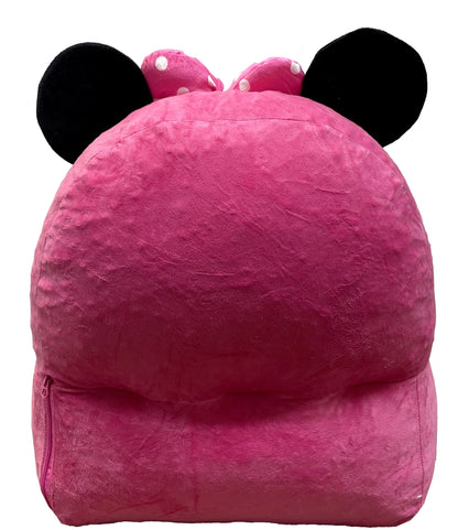 Disney Minnie Mouse Kids Figural Bean Bag Chair with Sherpa Trimming, Multi-Color