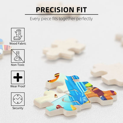 Lsque Mario Pattern Wooden Picture Puzzle ,1000 Piece Jigsaw Puzzle ,Family Fun Puzzle, Home Décor Puzzle, Gift Puzzle(Vertical style)