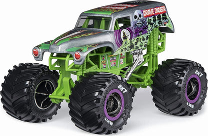 Monster Jam, Official Grave Digger Monster Truck, Die-Cast Vehicle, 1:24 Scale 1:24 Die Cast Truck Grave Digger (Silver)