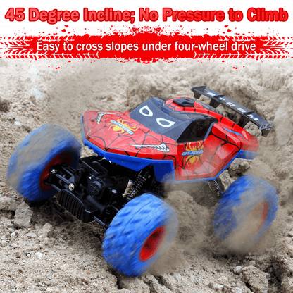 HNH 1:16 Monster Trucks Remote Control Car, 4WD Spider RC Car for Kids, RC Vehicle with Two Battery