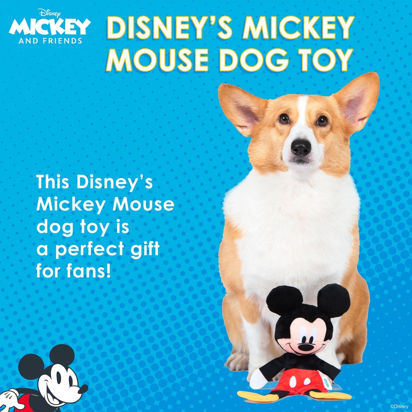 Disney Mickey & Friends: 12" Mickey Mouse Plush Stuffed head flat body Toy