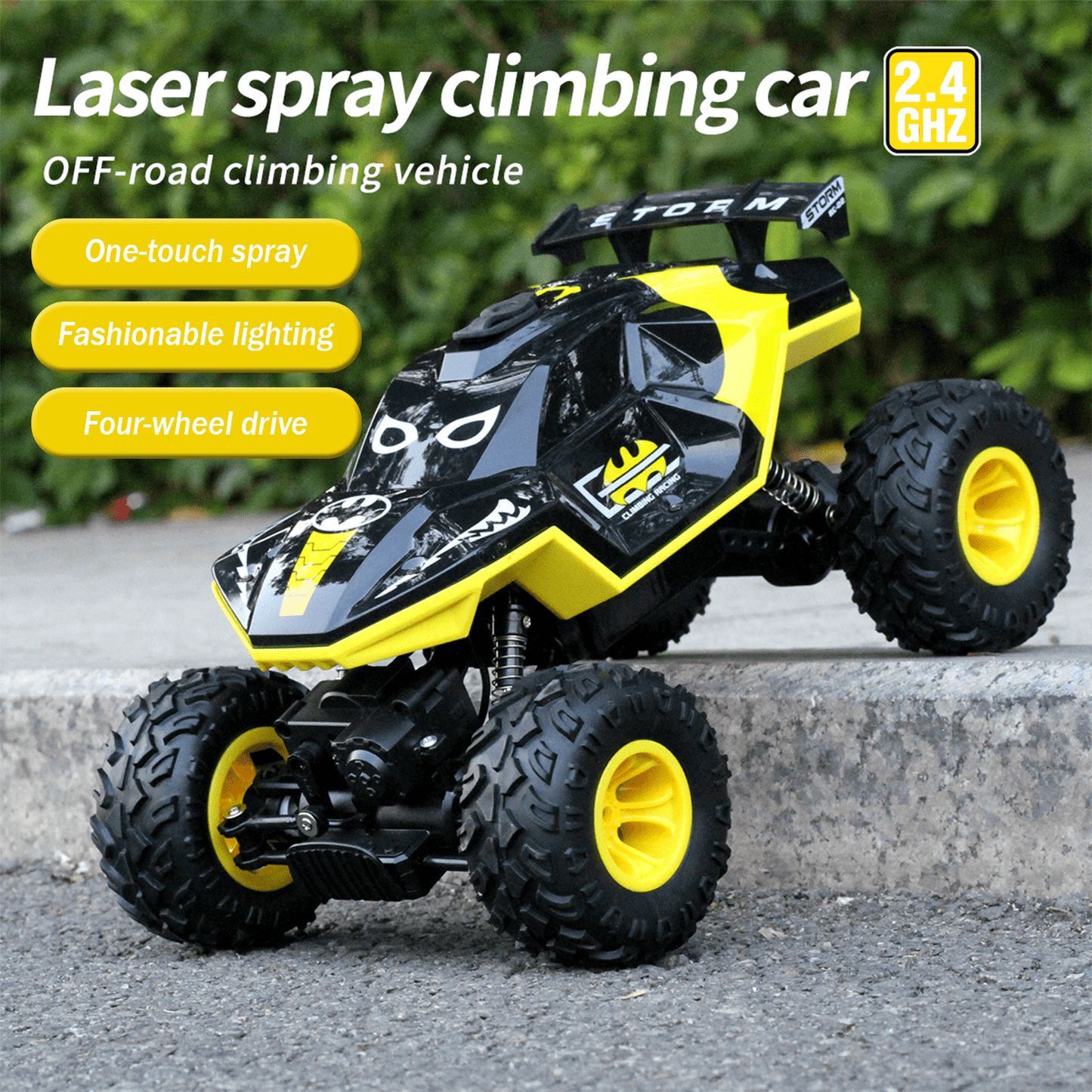 HNH 1:16 Monster Trucks Remote Control Car, 4WD Spider RC Car for Kids, RC Vehicle with Two Battery
