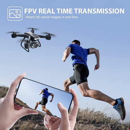 4DRC V14 Drone with 1080P HD Camera Live Video 120°Wide-Angle Wifi Altitude Hold, 3D Flip 2 Batteries Black
